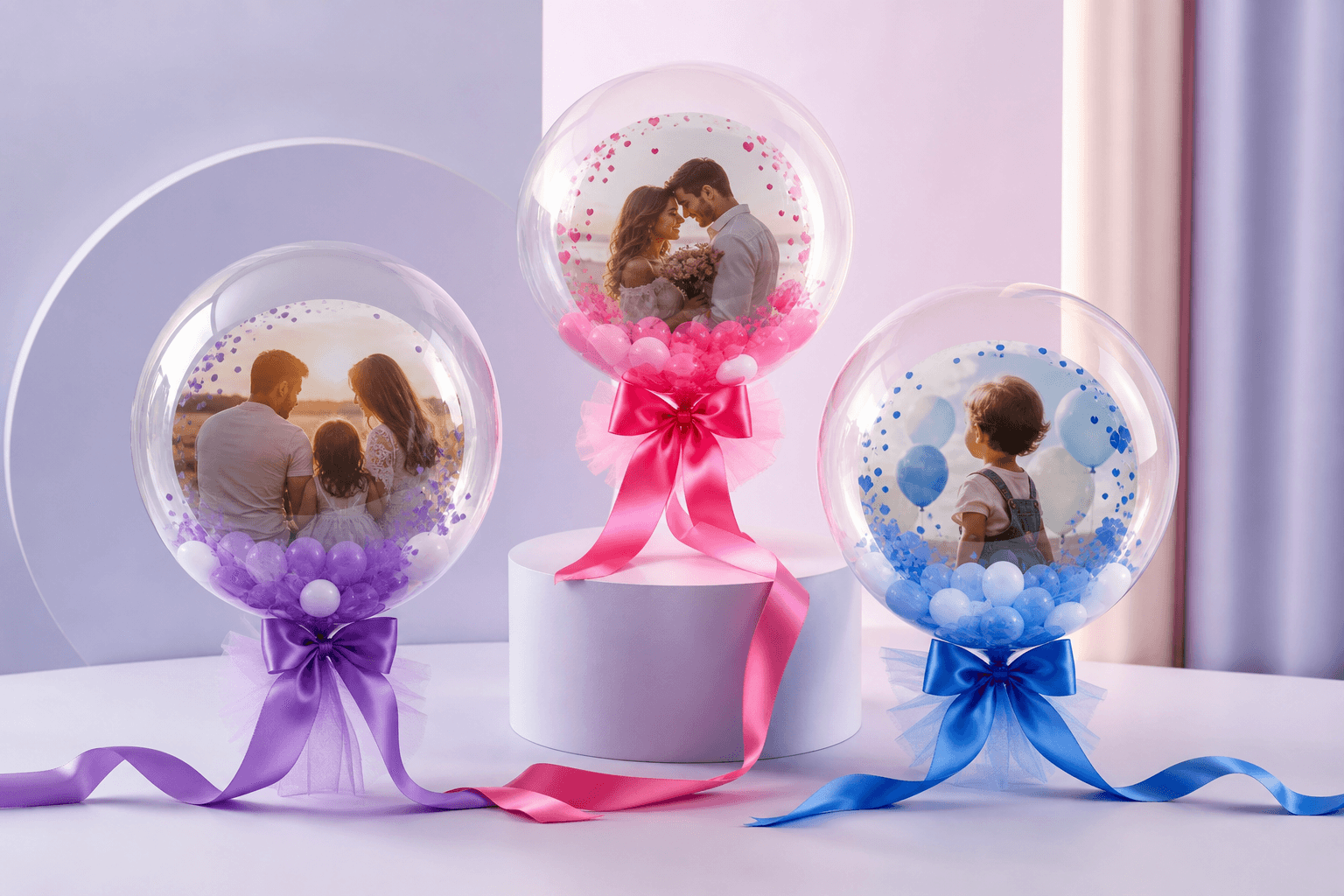 Personalized photo balloons for love, family and children